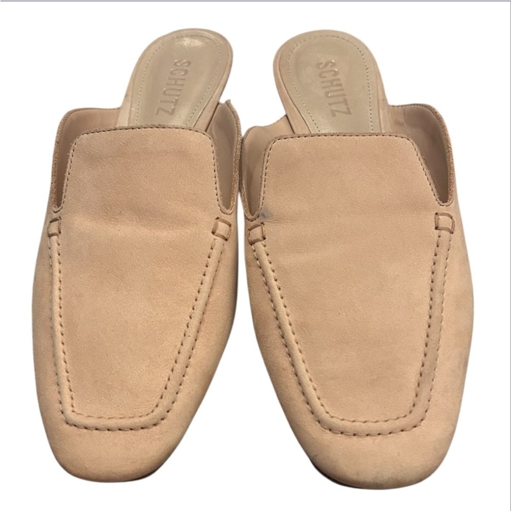 Schutz baby pink suede flat mules - Picture 4 of 7